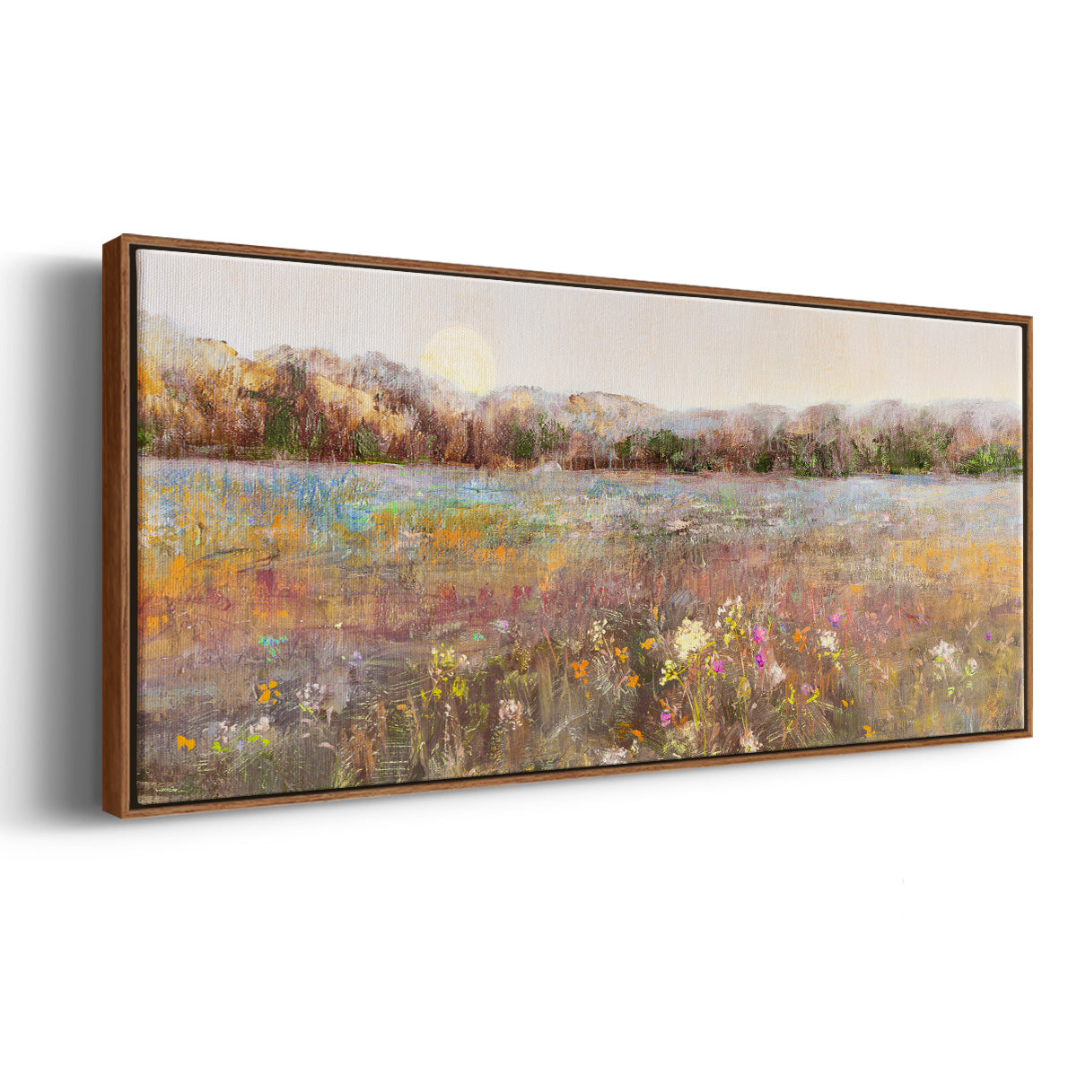 Meadow Moonrise - Floater Framed Canvas Print