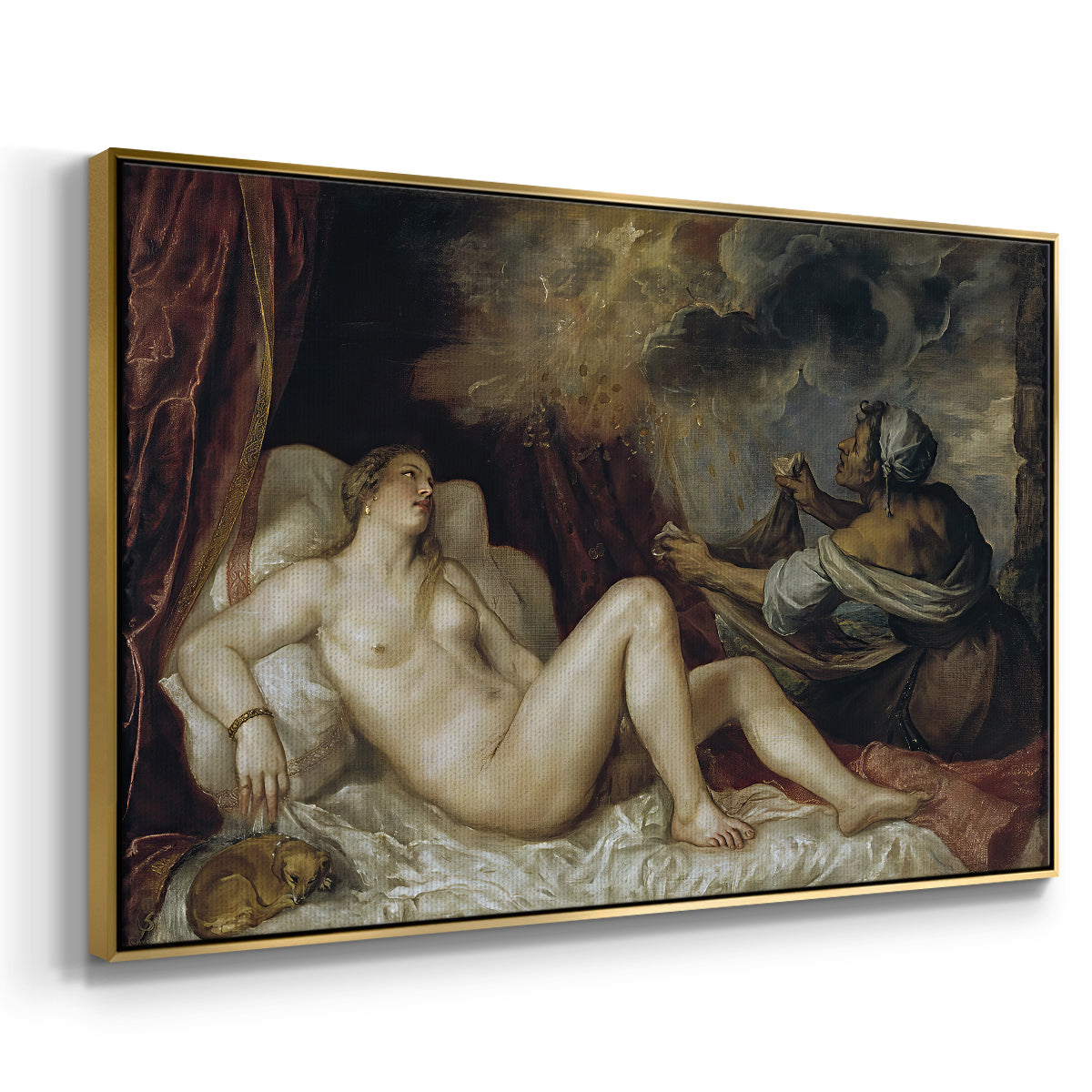 Danaë, c. 1560-1565 - Floater Framed Canvas Print