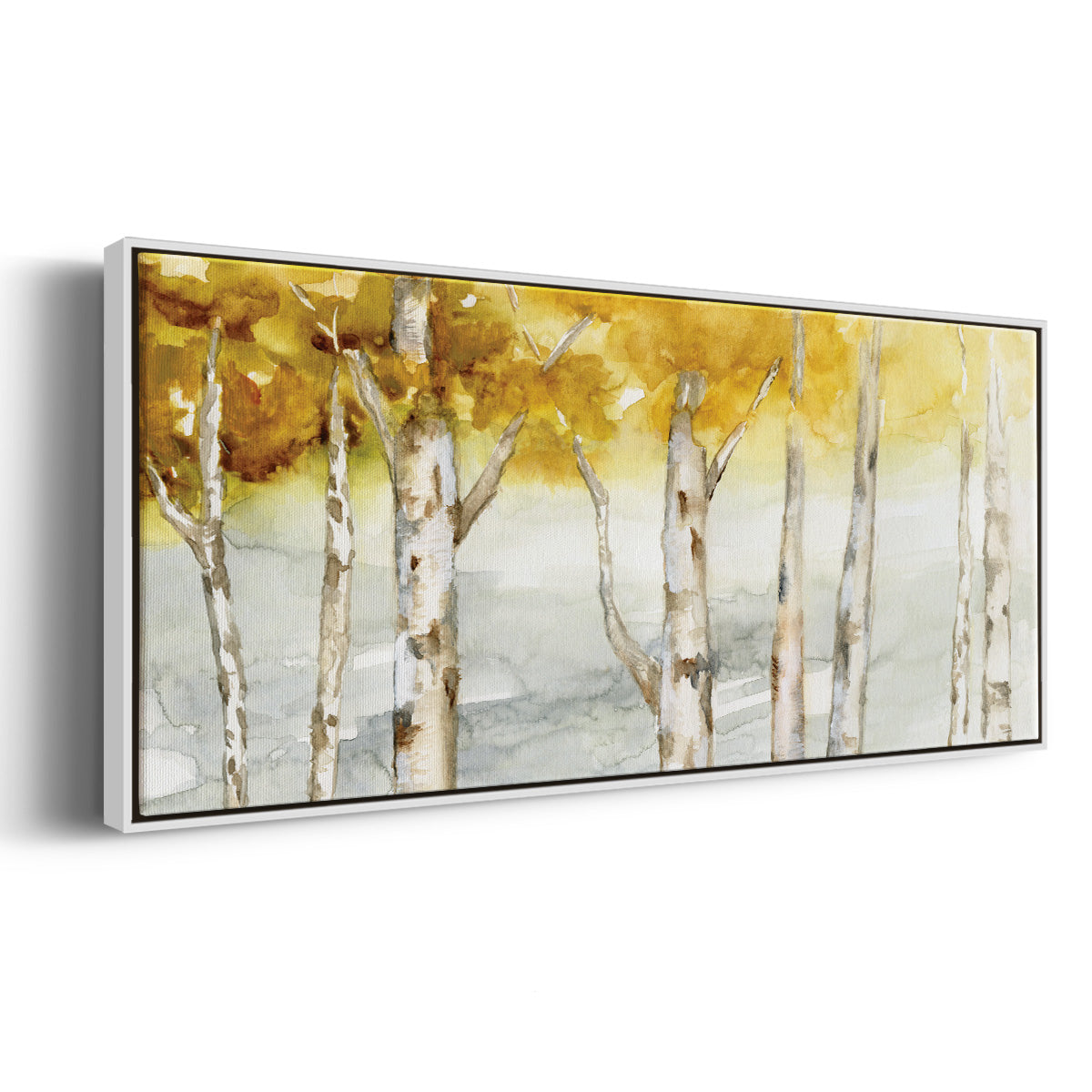 Golden Trees - Floater Framed Canvas Print