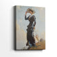 Side view of a canvas art print of a calm outdoor scene with gentle tones and open space, showing gallery-wrapped depth.