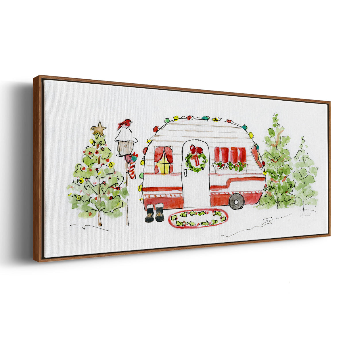 Holiday Camper I - Floater Framed Canvas Print