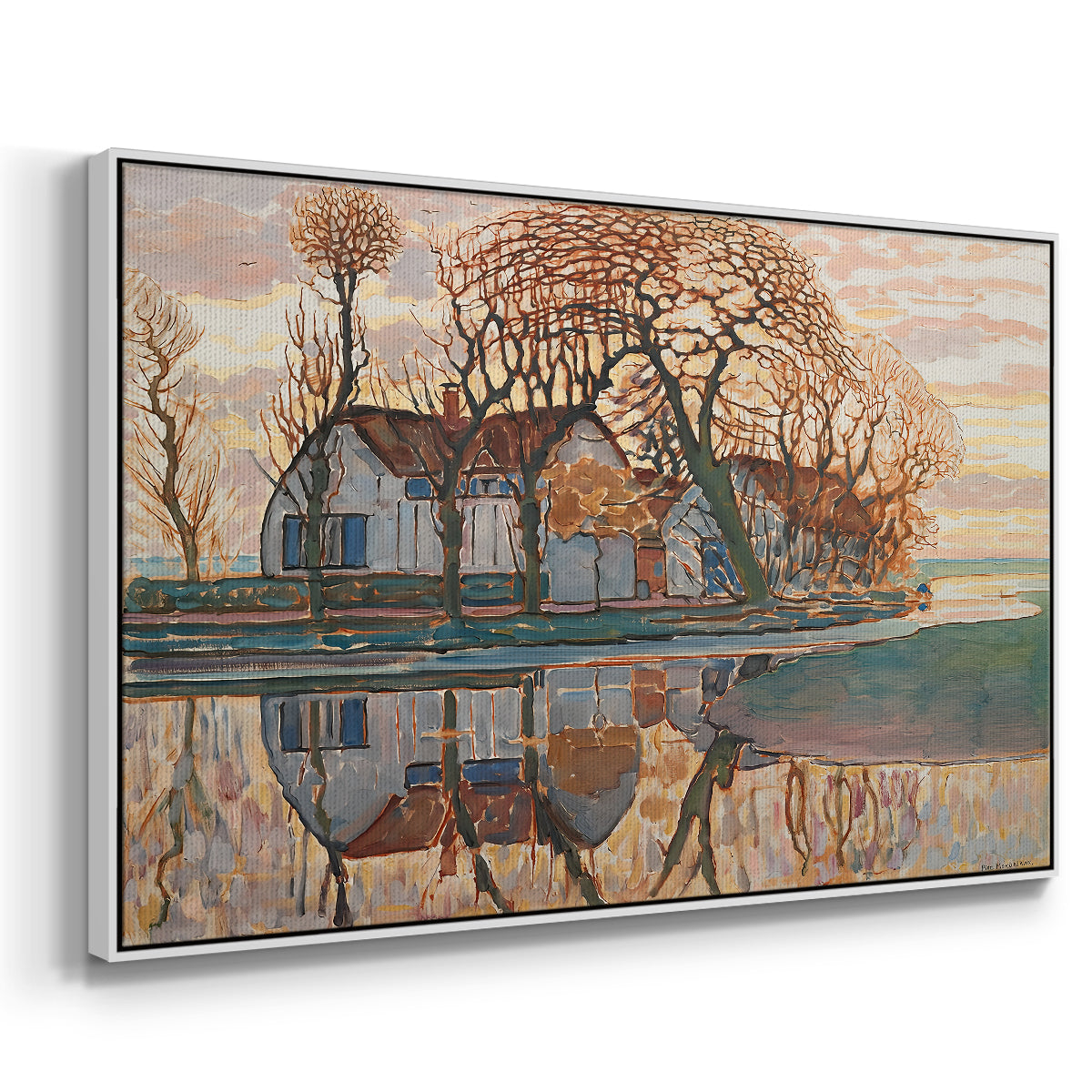 Farm near Duivendrecht, c. 1916 - Floater Framed Canvas Print
