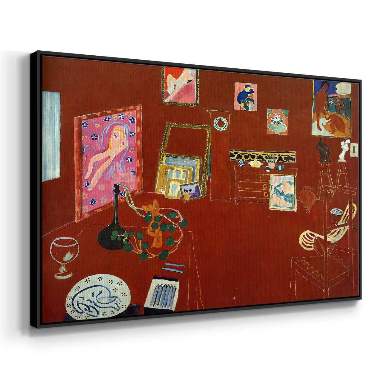 The Red Studio (L'Atelier Rouge), 1911 - Floater Framed Canvas Print