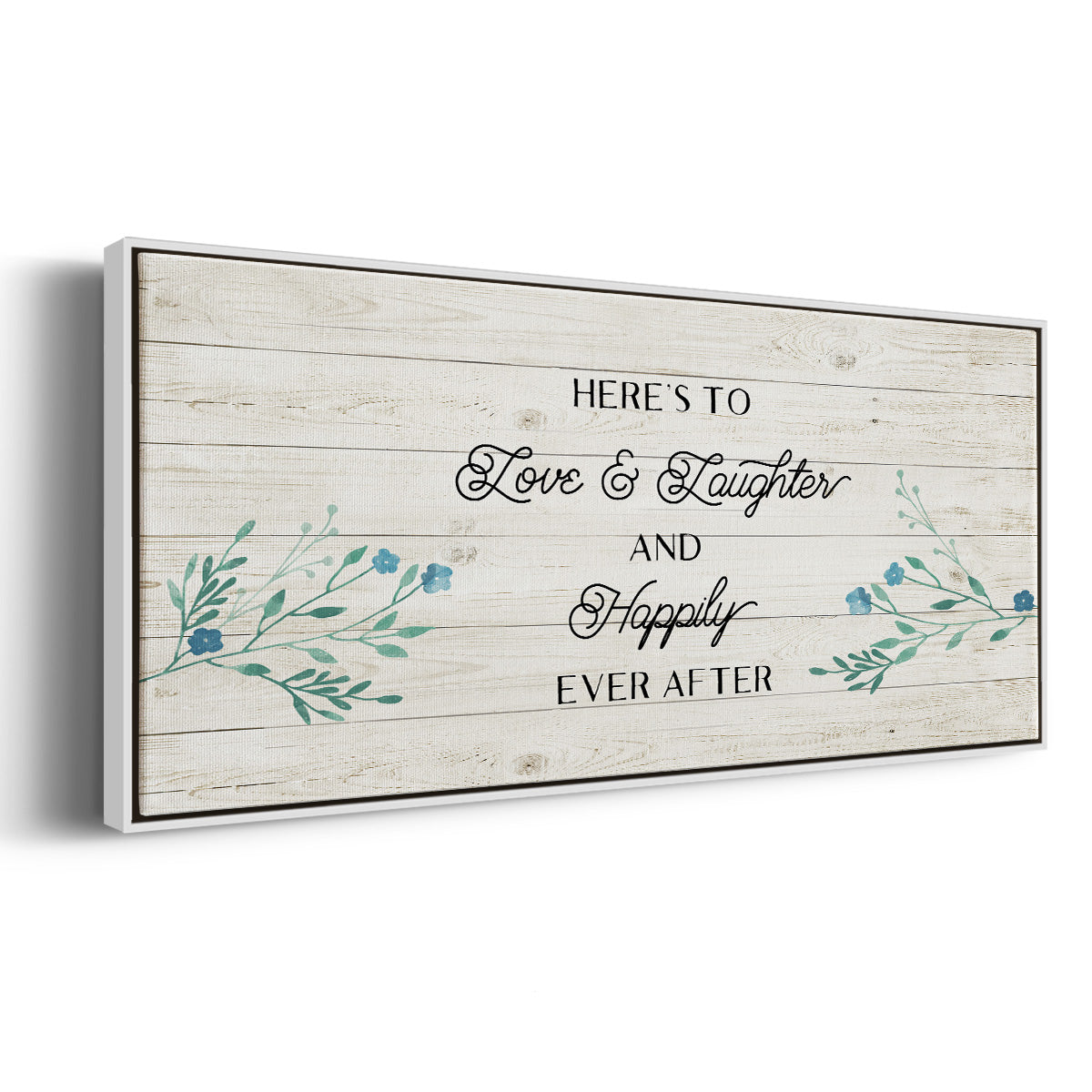Floral Happily - Floater Framed Canvas Print