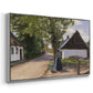 Danish Village Street with Woman and Milkman, 1880 - Floater Framed Canvas Print