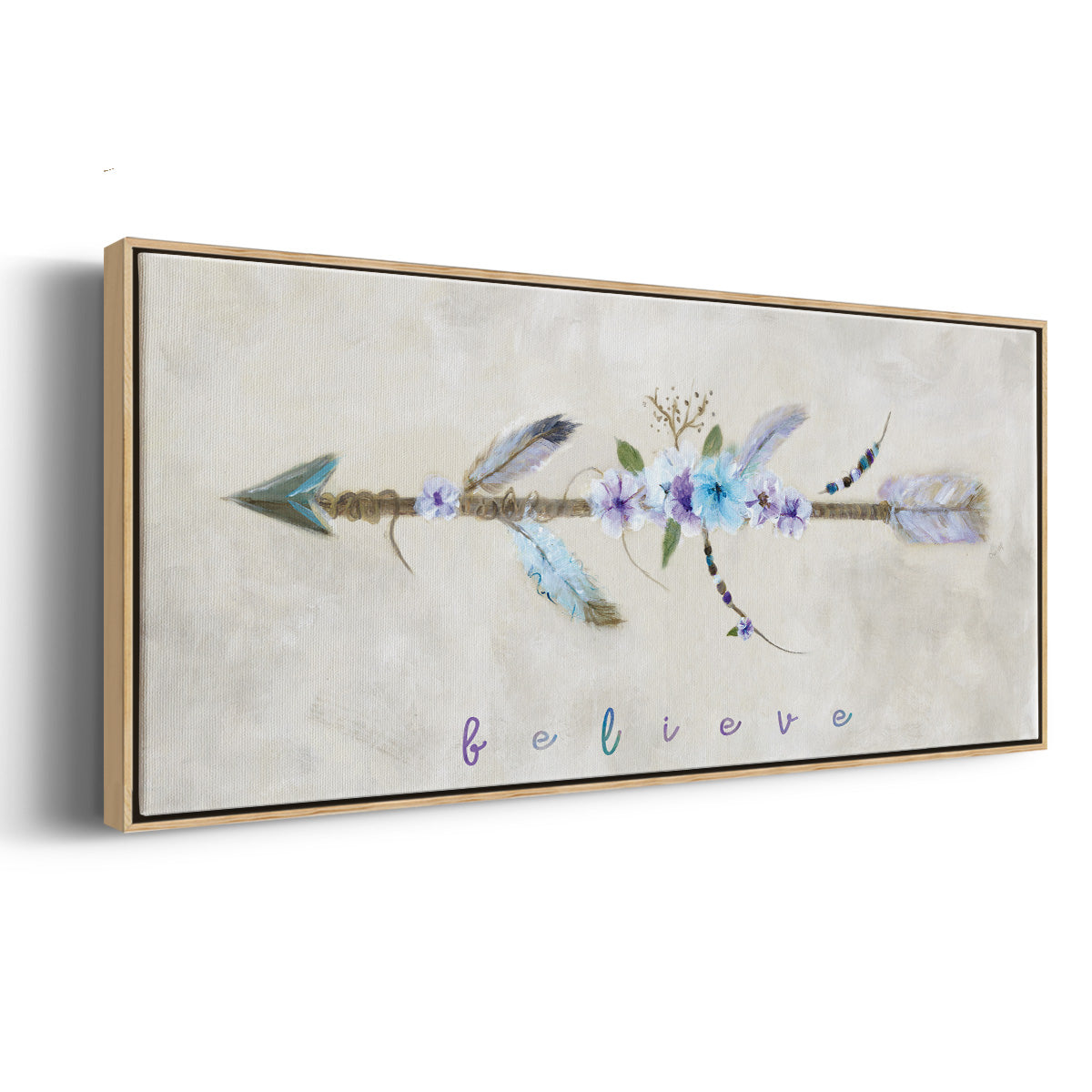 Boho Arrow I - Floater Framed Canvas Print