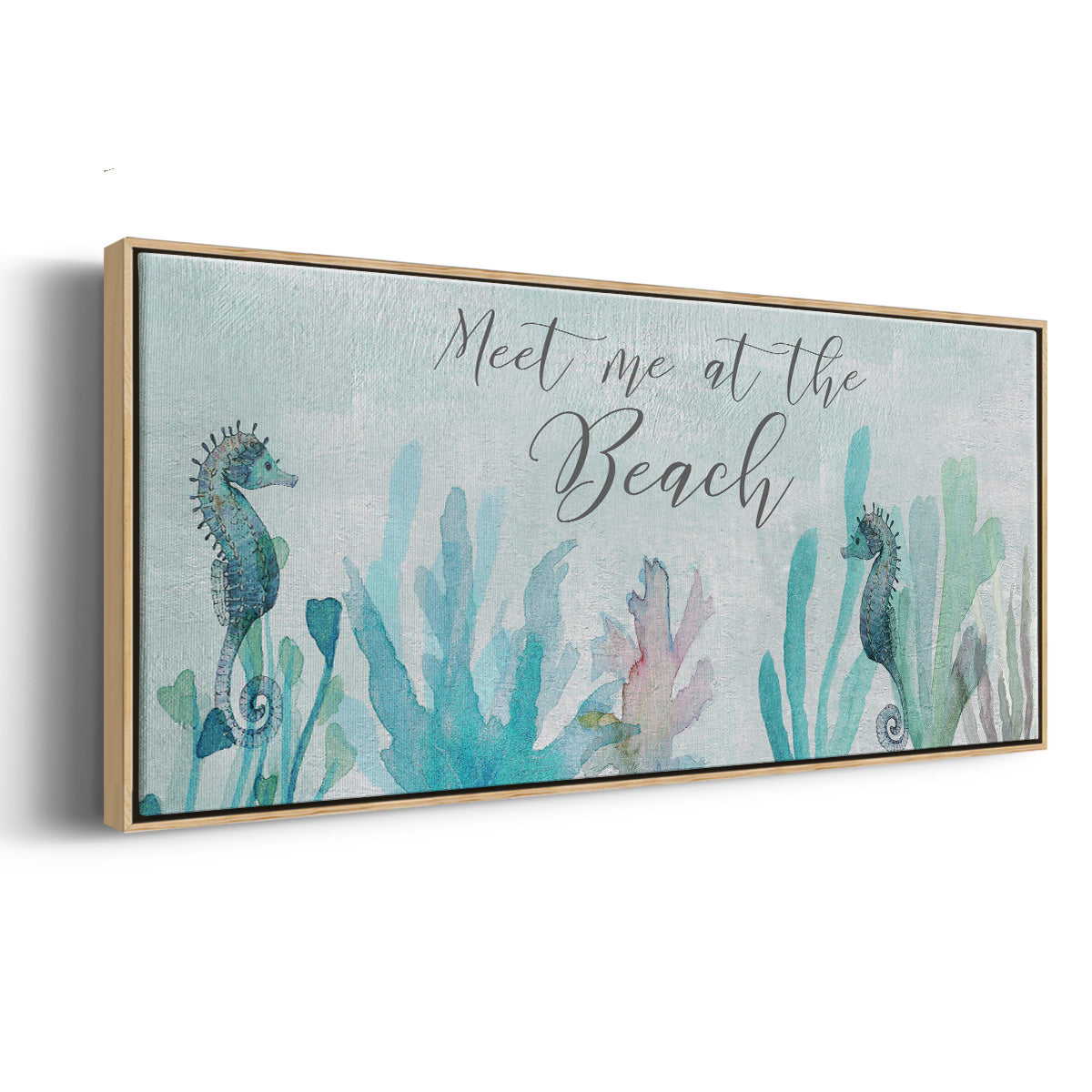 Seahorses and Coral - Floater Framed Canvas Print
