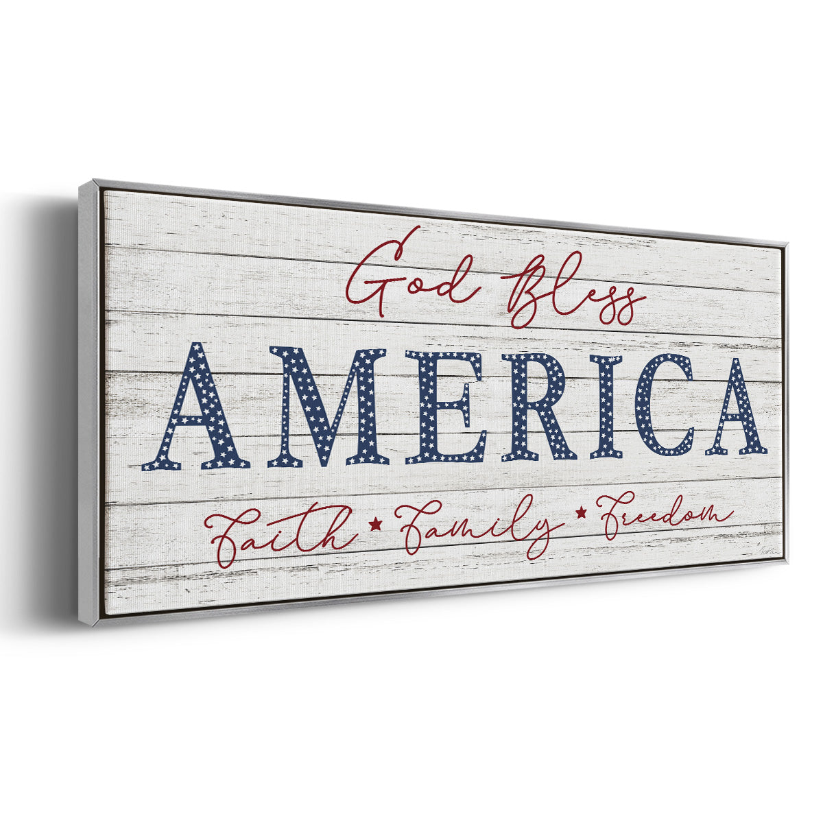 God Bless America - Floater Framed Canvas Print