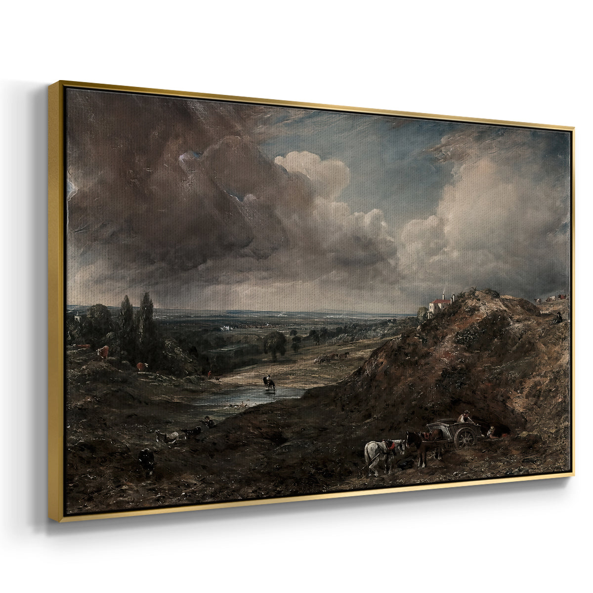 Branch Hill Pond, Hampstead Heath, c. 1828 - Floater Framed Canvas Print
