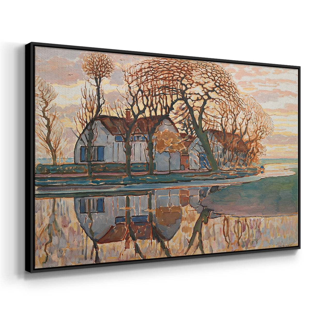 Farm near Duivendrecht, c. 1916 - Floater Framed Canvas Print