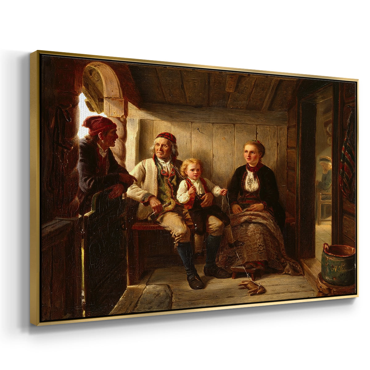 Neighbors (Naboer), 1855 - Floater Framed Canvas Print