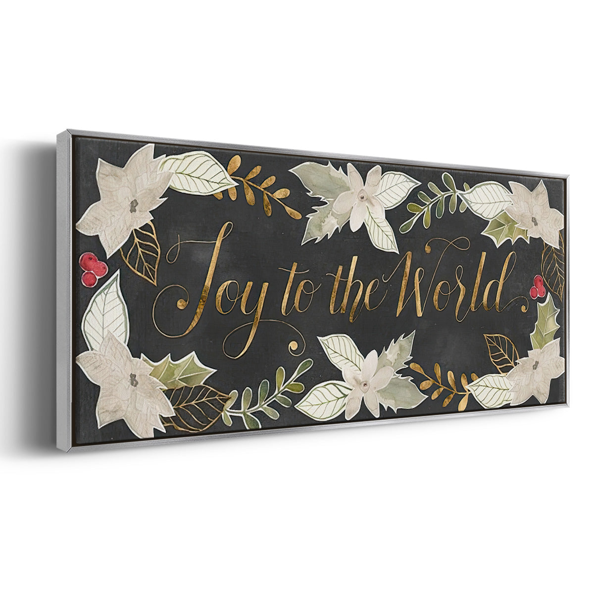 Gilded Christmas Collection D - Floater Framed Canvas Print