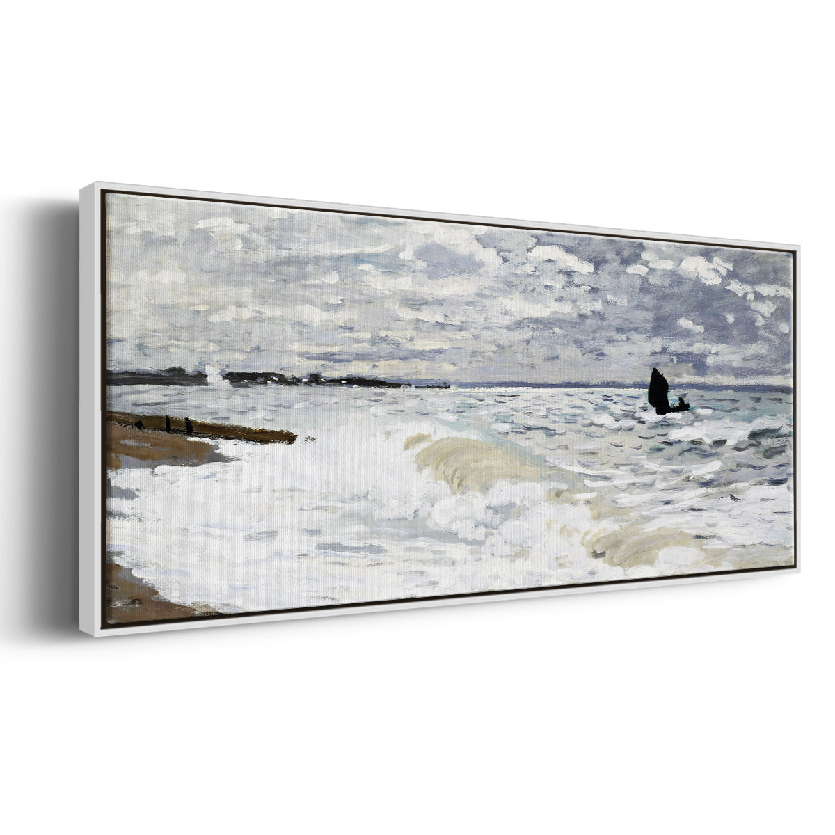 The Sea at Le Havre, 1868 - Floater Framed Canvas Print