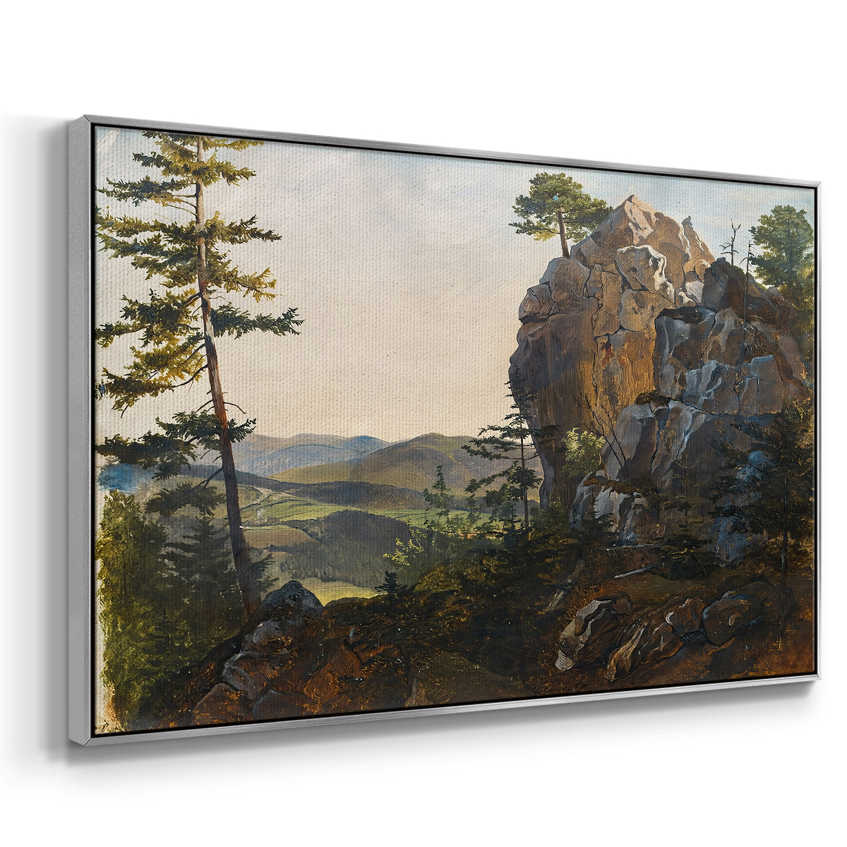 Landscape with the Balbersteine near Miesenbach, 1839 - Floater Framed Canvas Print