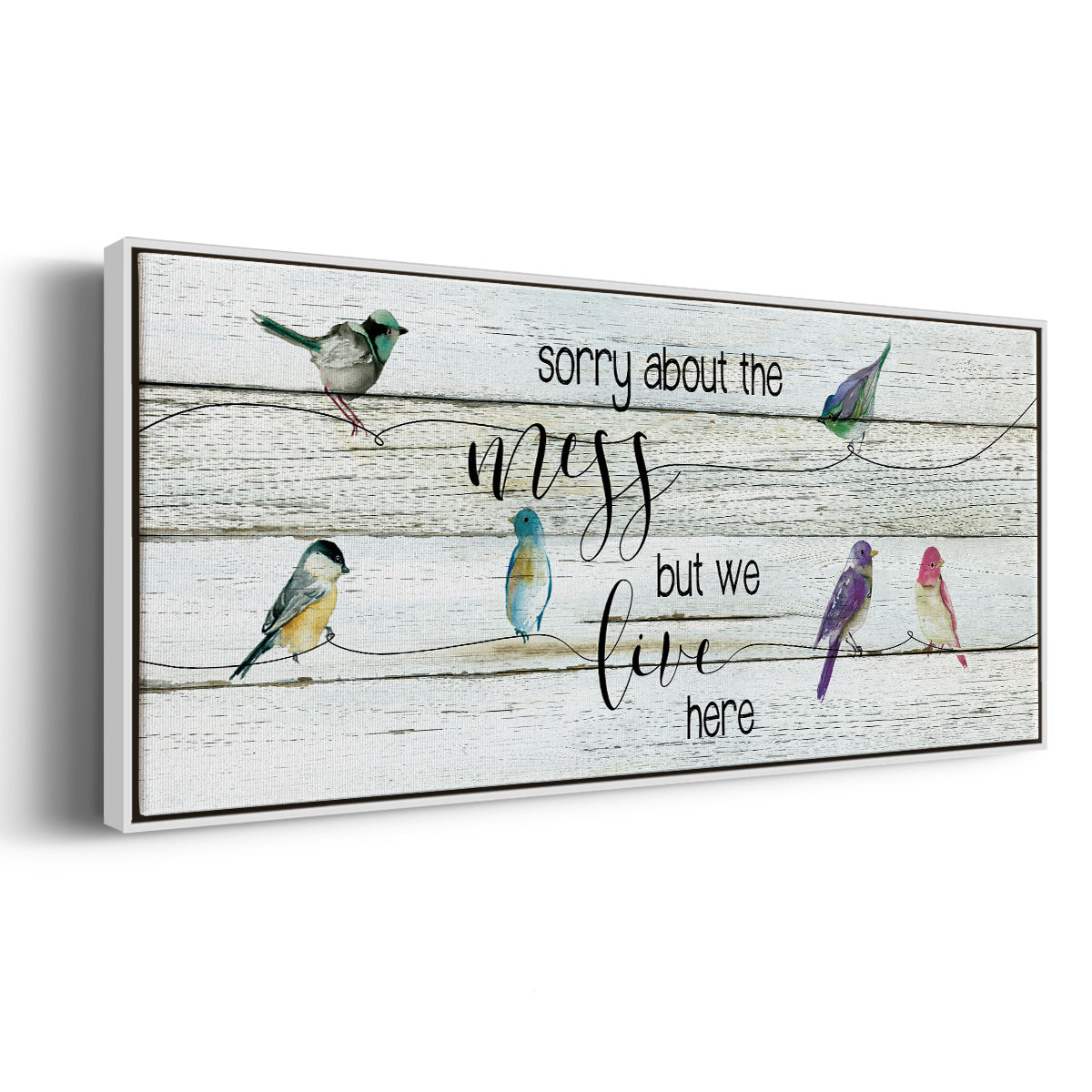 We Live Here - Floater Framed Canvas Print