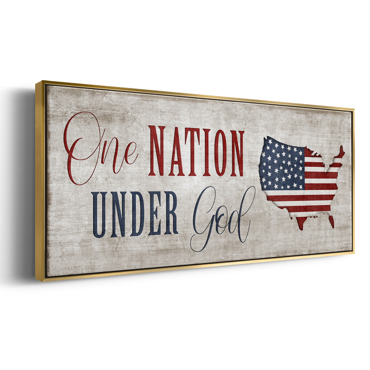 One Nation Under God - Floater Framed Canvas Print
