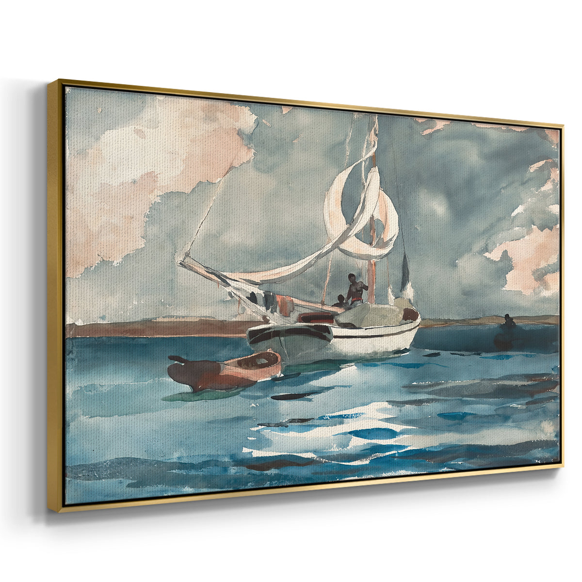Sloop, Nassau, 1899 - Floater Framed Canvas Print