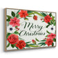 Christmas Flora Wreath Collection A - Framed Gallery Wrapped Canvas in Floating Frame