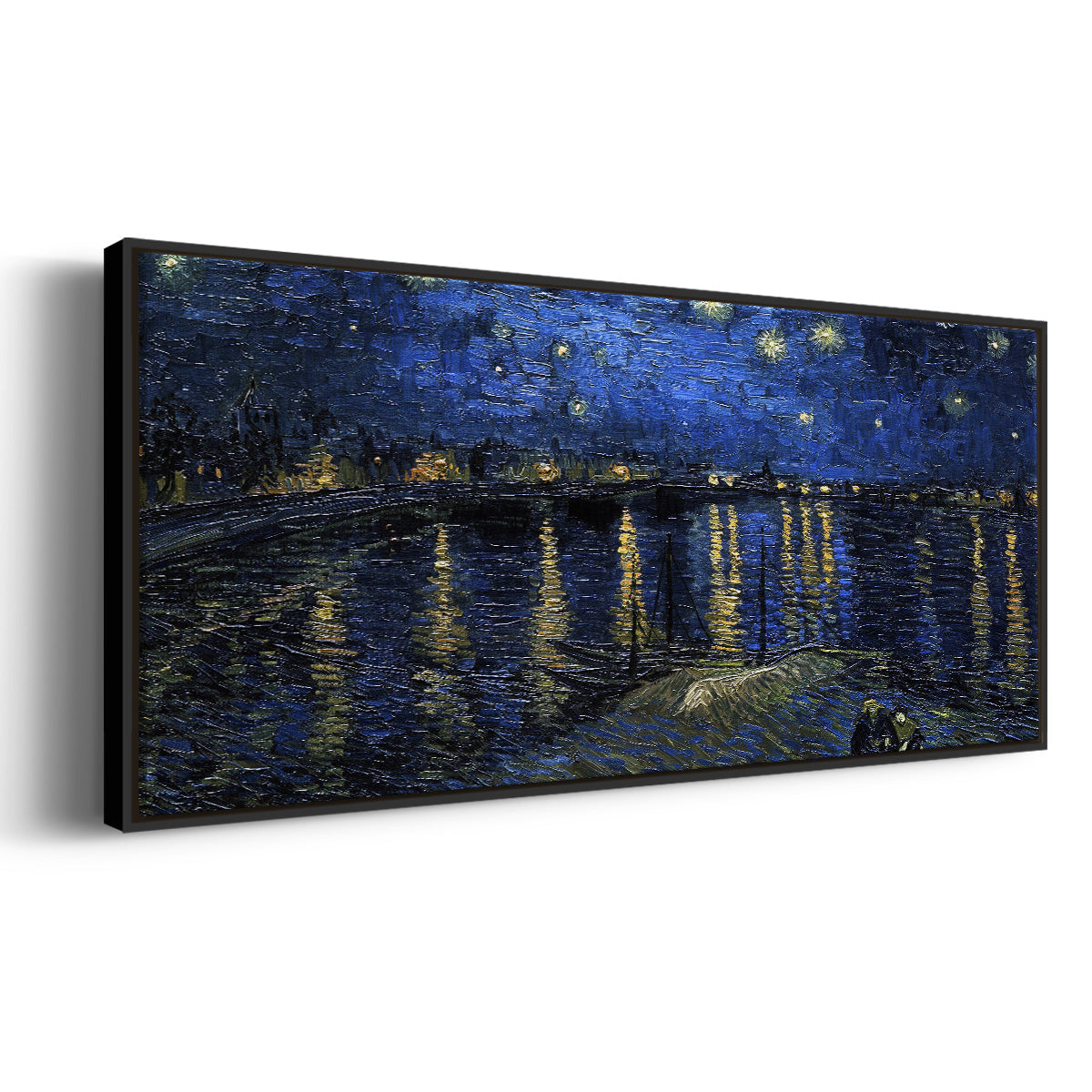 Starry Night Over the Rhone - Floater Framed Canvas Print