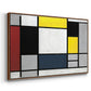 Composition with Yellow, Red, Black, Blue, and Gray, 1920 - Floater Framed Canvas Print