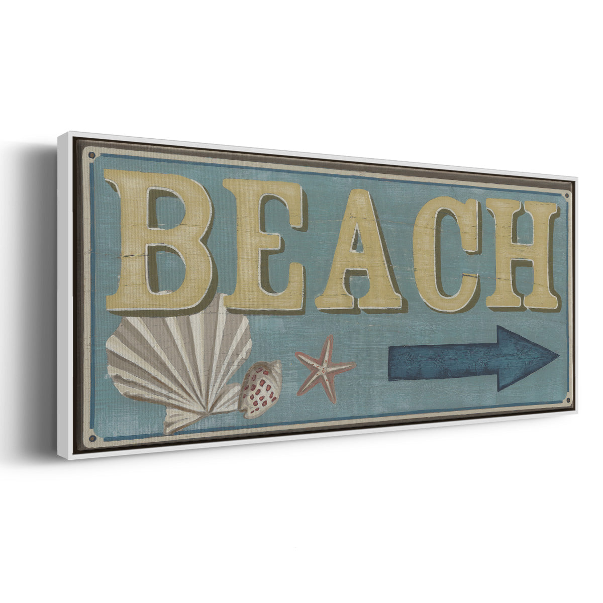 Shoreline Signs III - Floater Framed Canvas Print