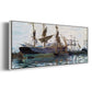 Ships in Harbor, 1873 - Floater Framed Canvas Print