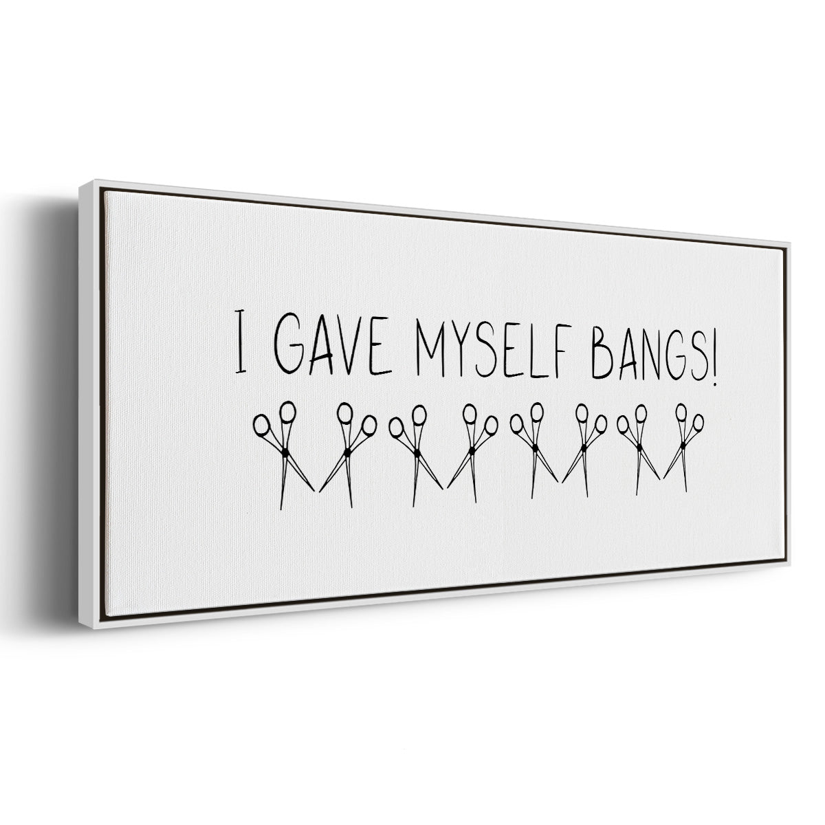 I Gave Myself Bangs! - Floater Framed Canvas Print