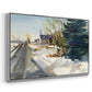 Congregational Church in Winter - Framed Gallery Wrapped Canvas in Floating Frame