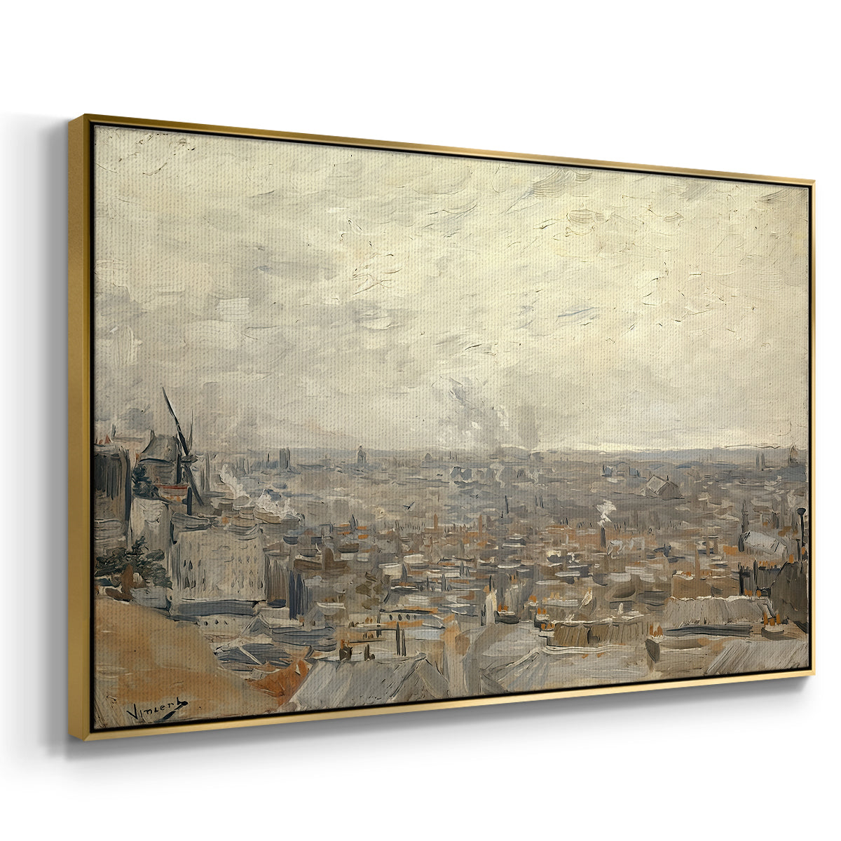 View from Montmartre, 1886 - Floater Framed Canvas Print
