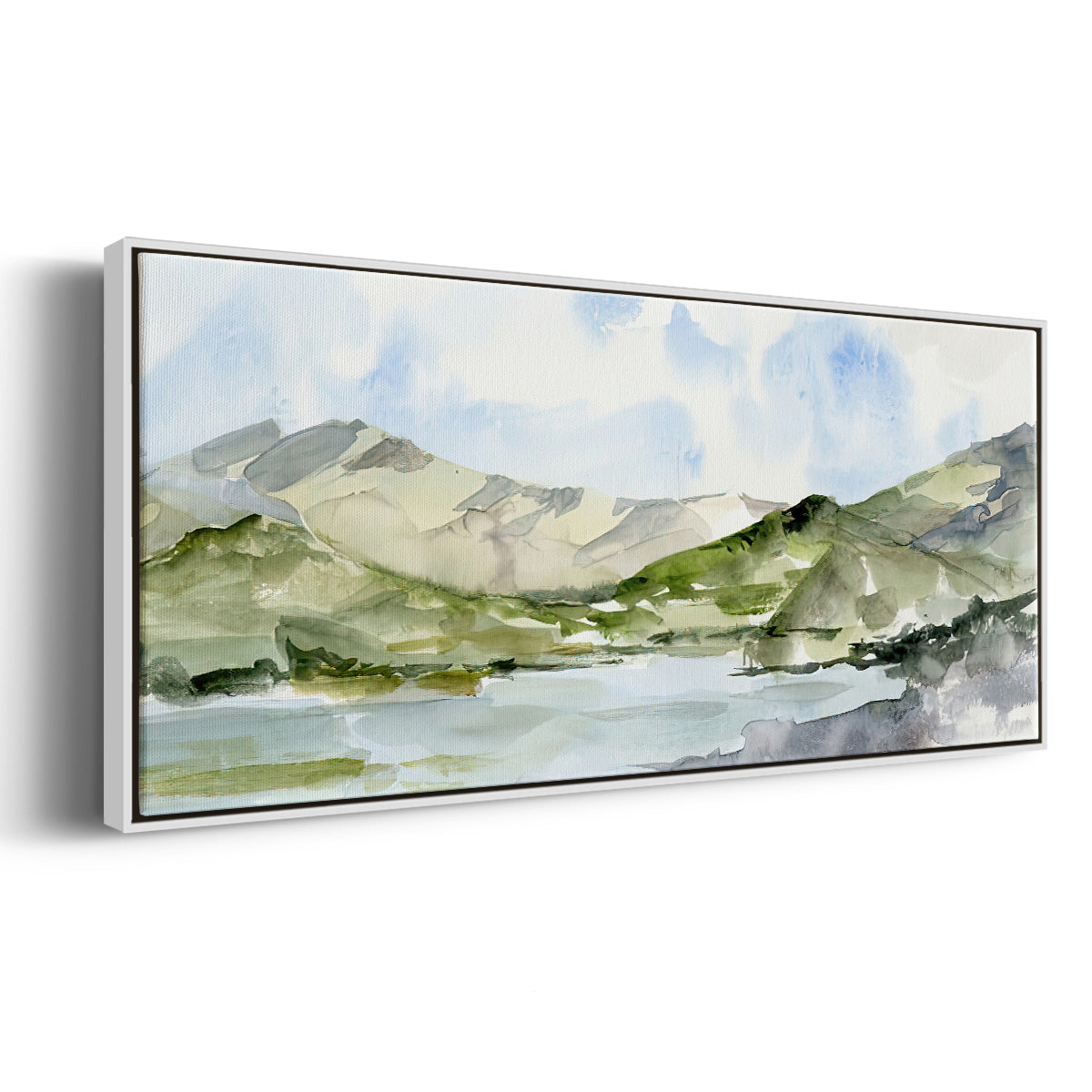 Serene Mountains I - Floater Framed Canvas Print