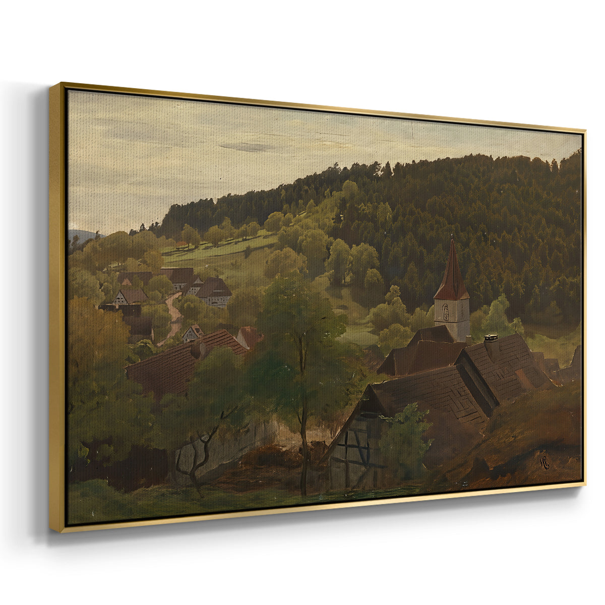 Landscape from Ebersteinburg in Baden, 1876 - Floater Framed Canvas Print