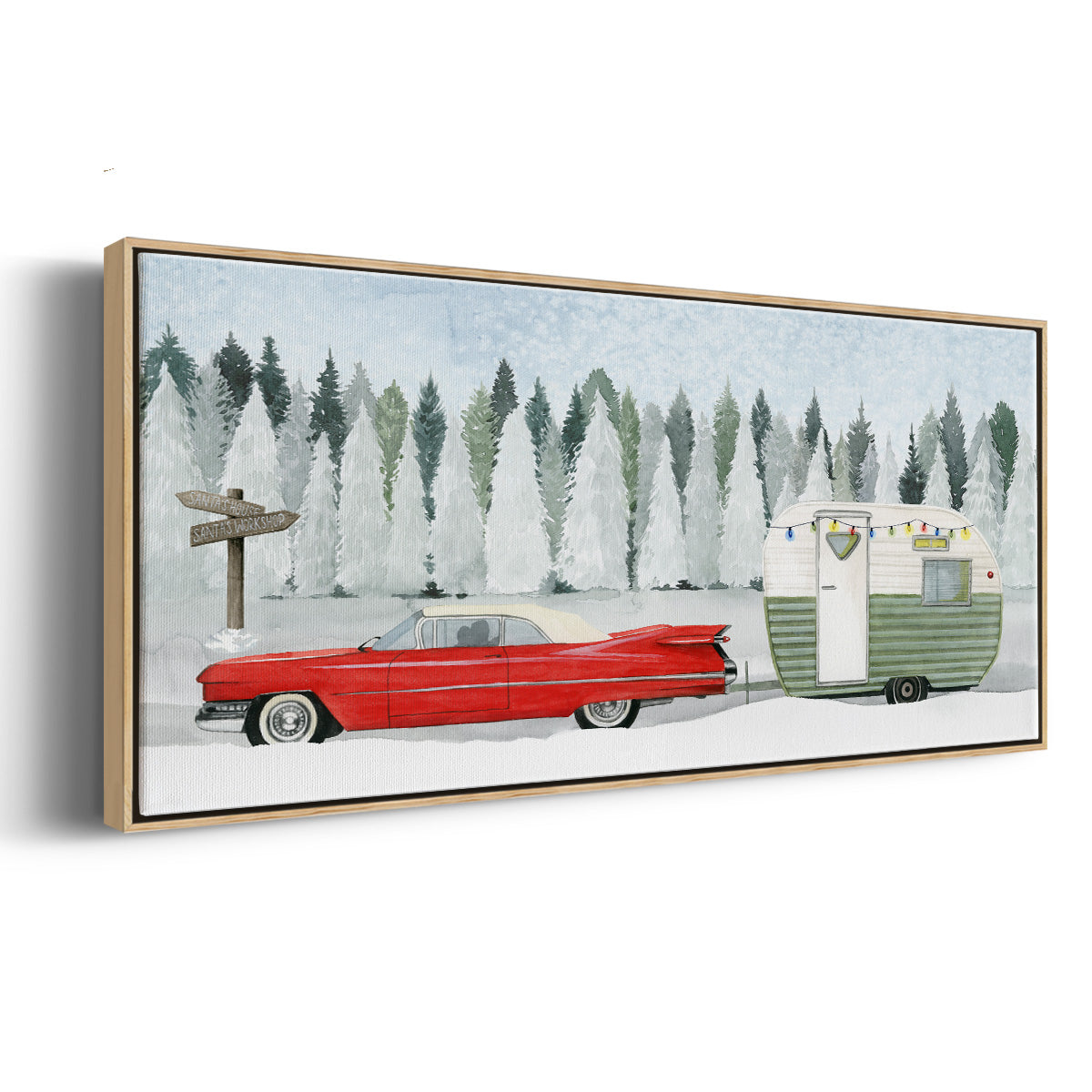 Holiday Roadtrip I - Floater Framed Canvas Print