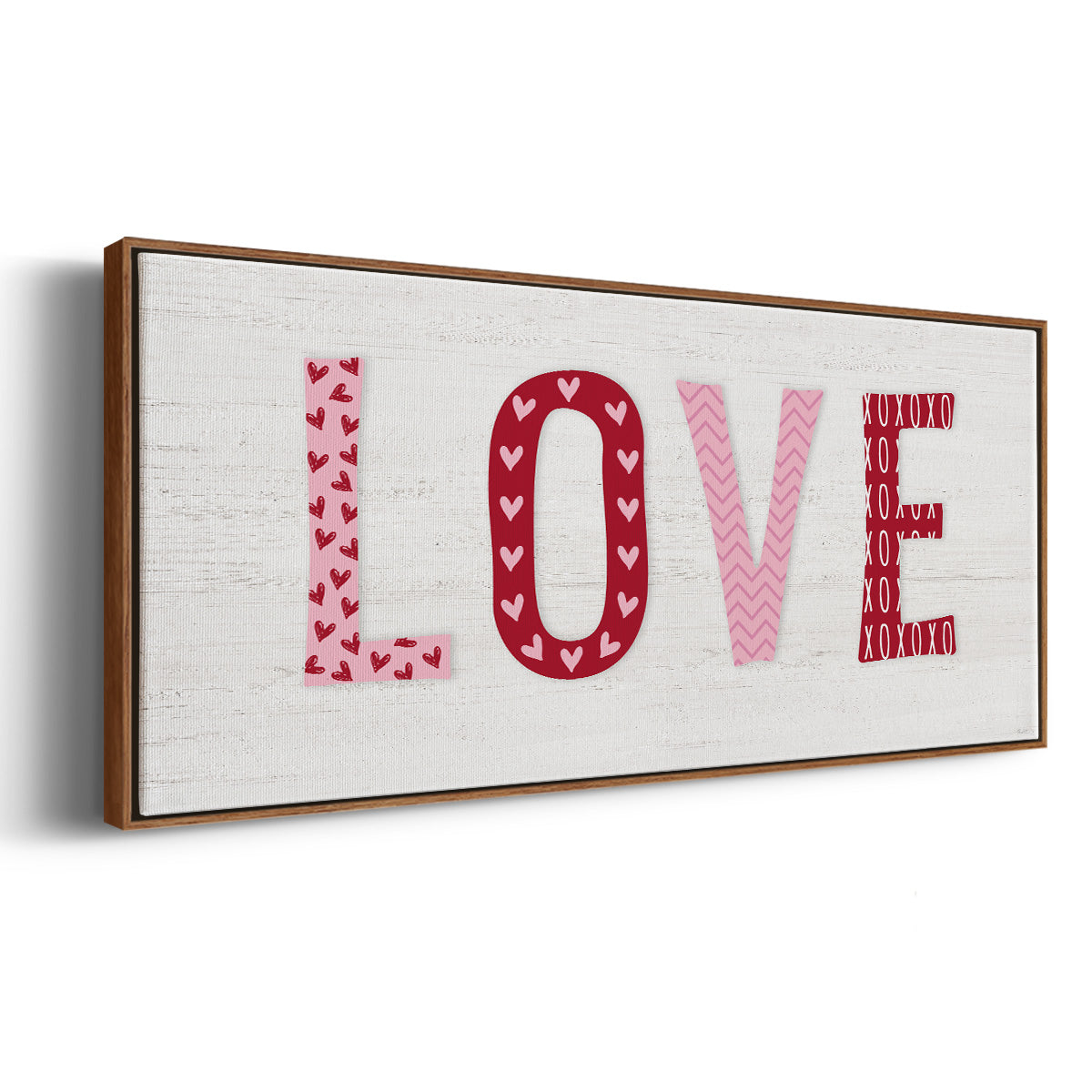 Patterned Love - Floater Framed Canvas Print