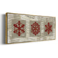 Burlap Music Snowflakes - Floater Framed Canvas Print