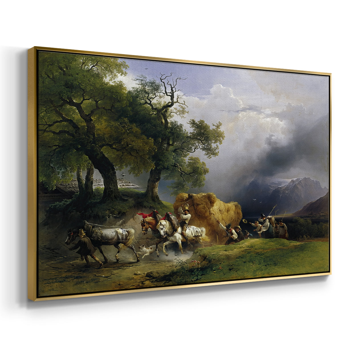 The Harvest Wagon (Der Heuwagen), c. 1850 - Floater Framed Canvas Print