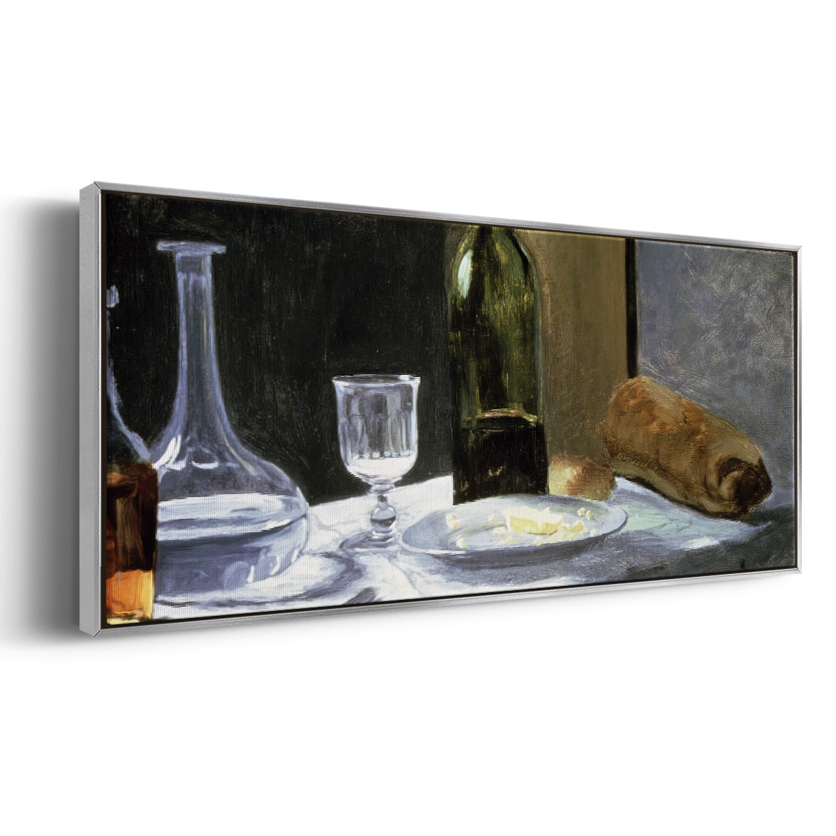 Still Life with Bottles, 1862 - Floater Framed Canvas Print