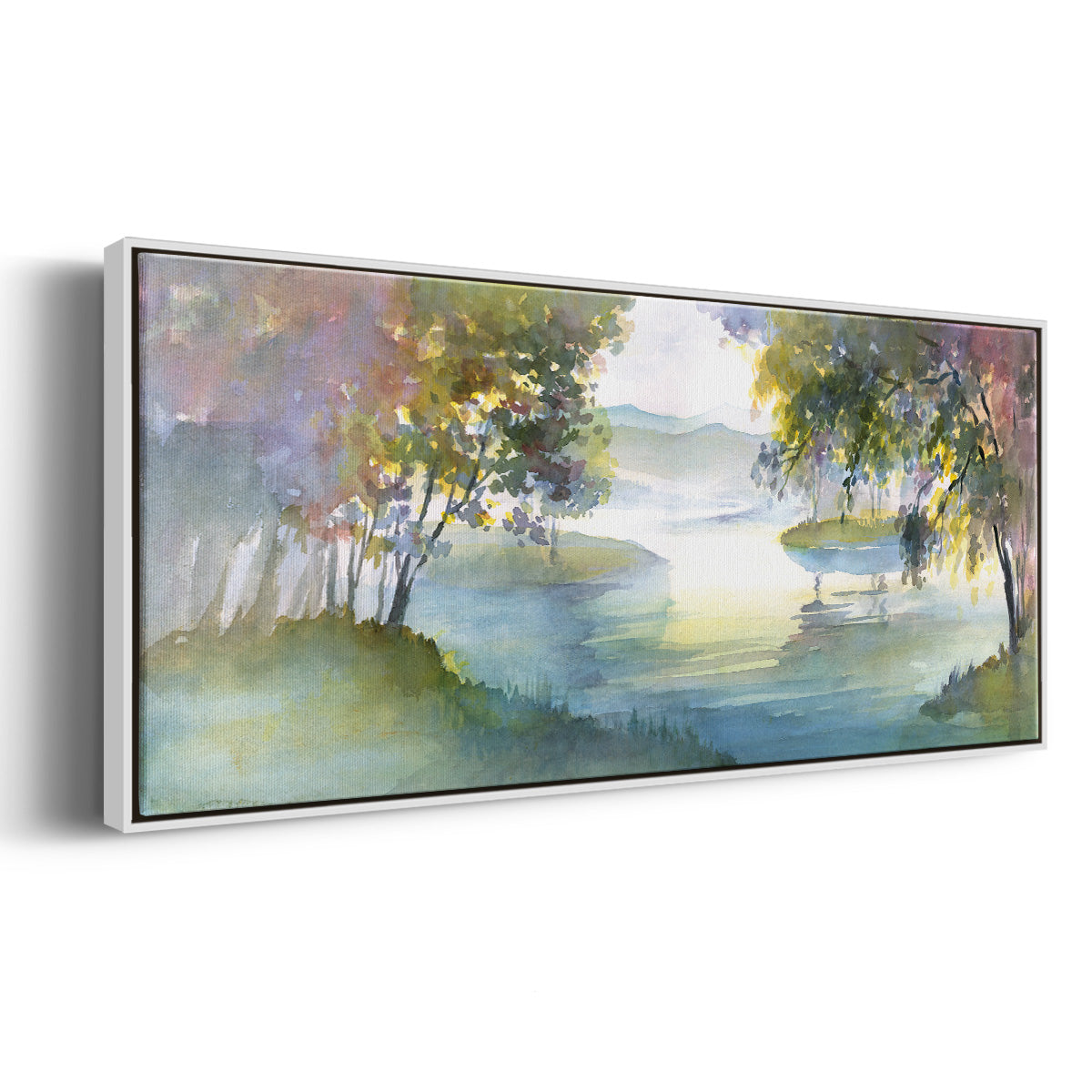 Meandering Lake I - Floater Framed Canvas Print