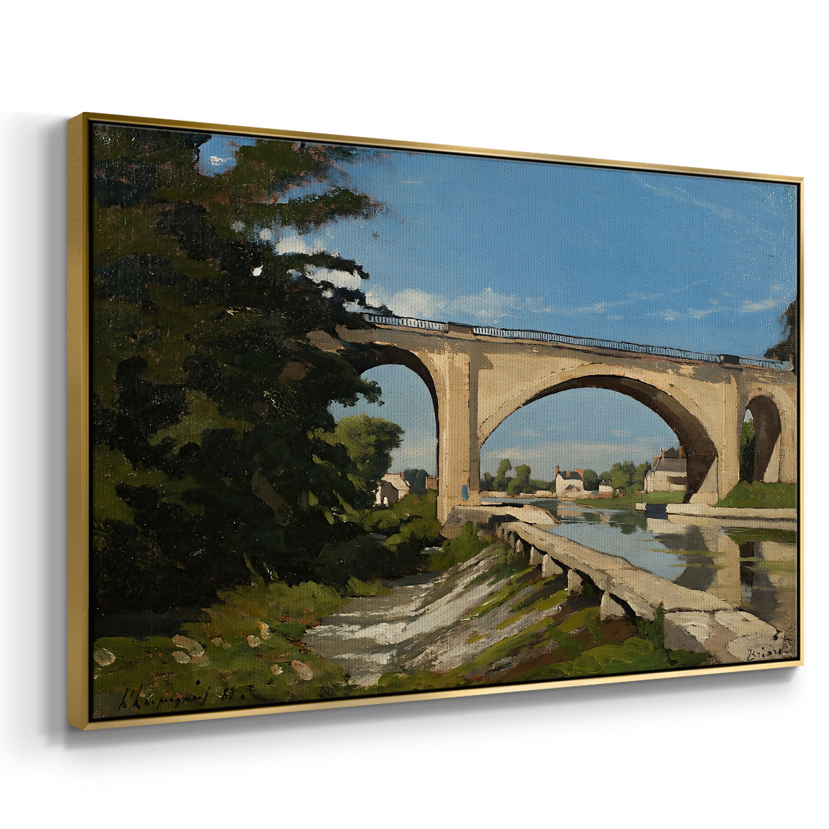 The Railroad Bridge at Briare, 1888 - Floater Framed Canvas Print