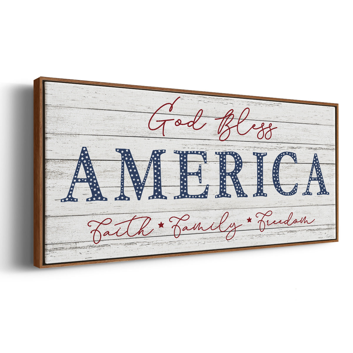 God Bless America - Floater Framed Canvas Print