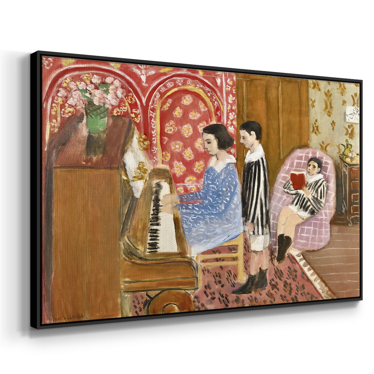 The Piano Lesson, 1923 - Floater Framed Canvas Print