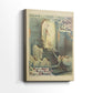 Side view of a canvas art print of a stylized poster with elegant lines and subtle color, showing gallery-wrapped depth.