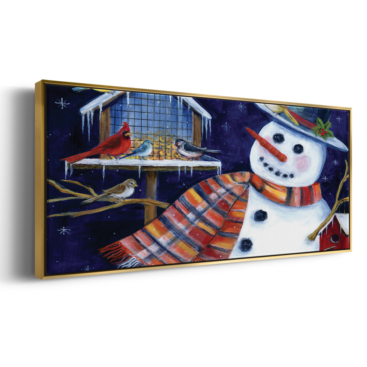 Snow Friends - Floater Framed Canvas Print