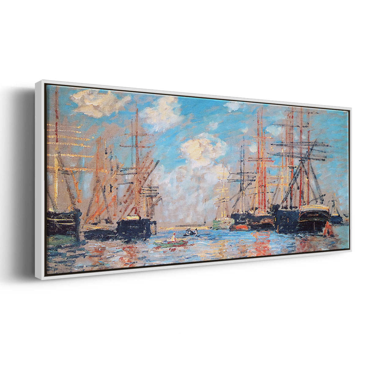 The Sea, Port in Amsterdam, 1874 - Floater Framed Canvas Print