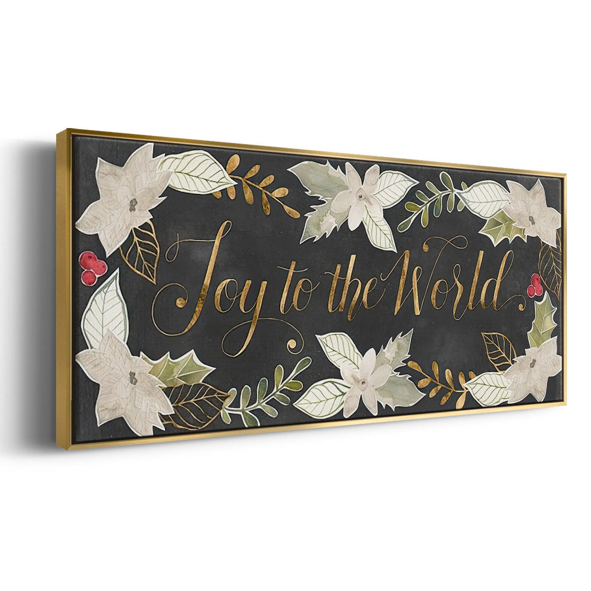 Gilded Christmas Collection D - Floater Framed Canvas Print