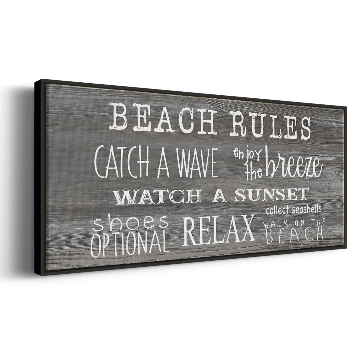Beach Rules - Floater Framed Canvas Print