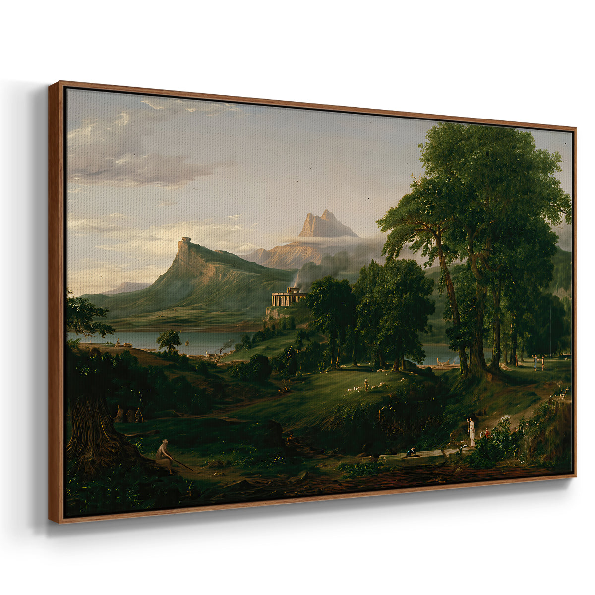The Course of Empire: The Arcadian or Pastoral State, 1834 - Floater Framed Canvas Print