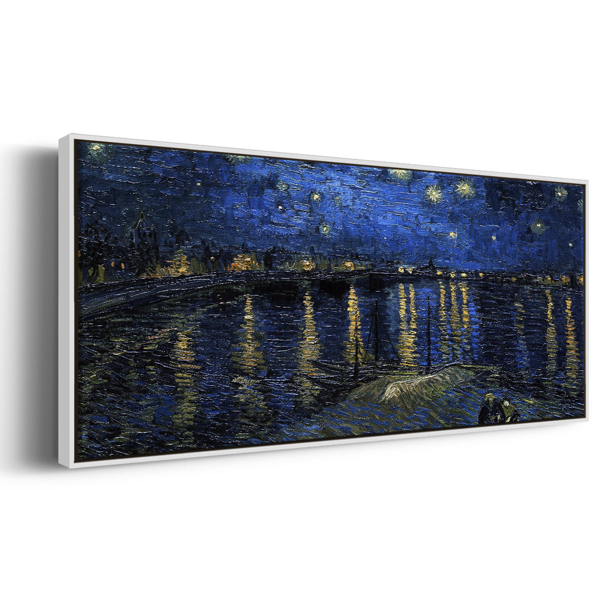 Starry Night Over the Rhone - Floater Framed Canvas Print