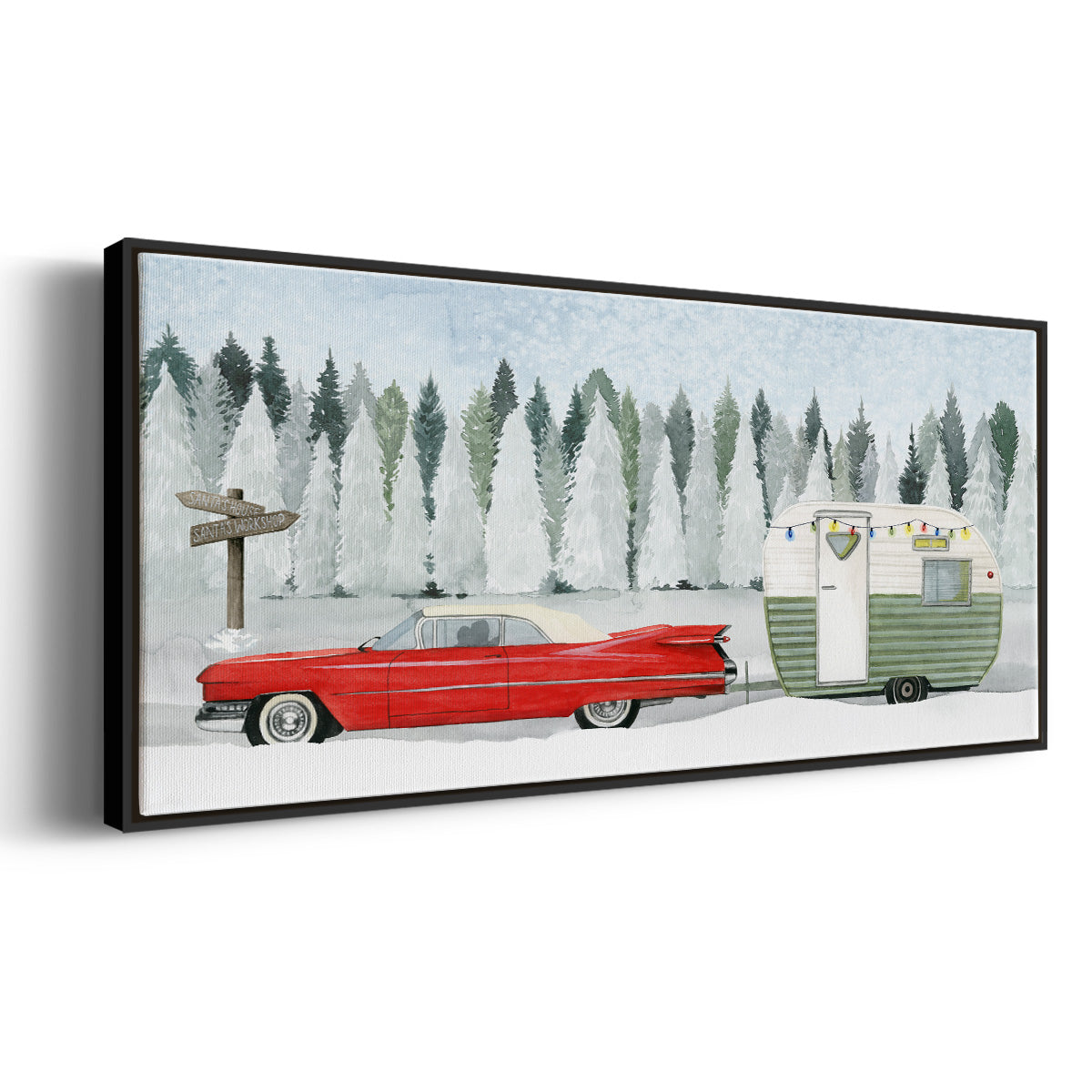 Holiday Roadtrip I - Floater Framed Canvas Print