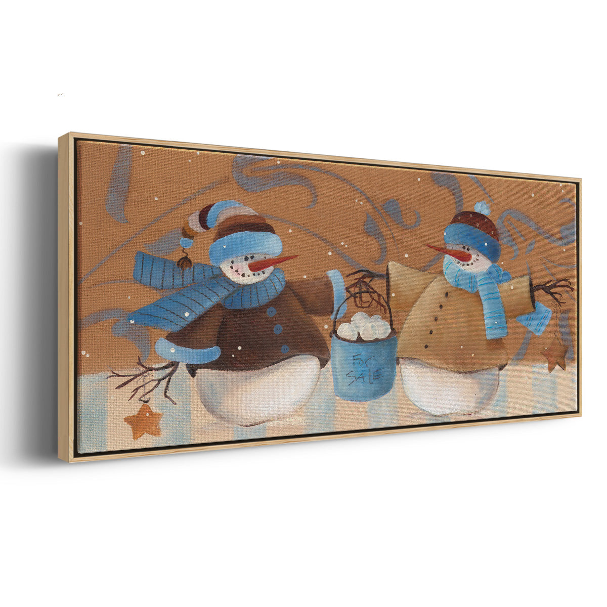 Snowball Bucket - Floater Framed Canvas Print