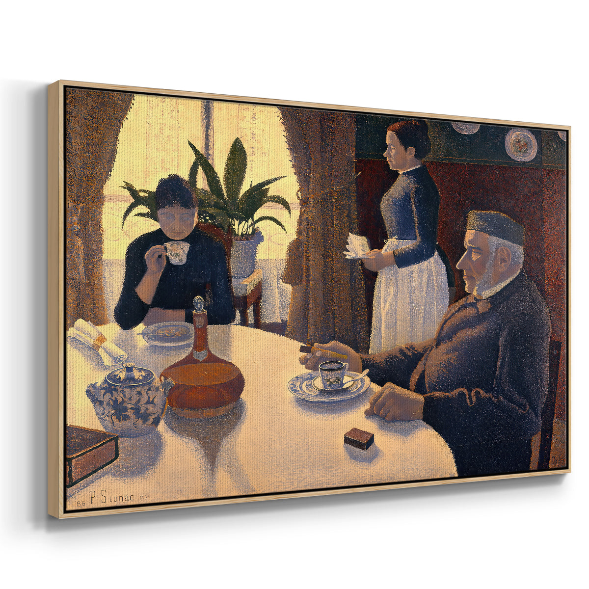 The Dining Room (Breakfast), 1886-1887 - Floater Framed Canvas Print